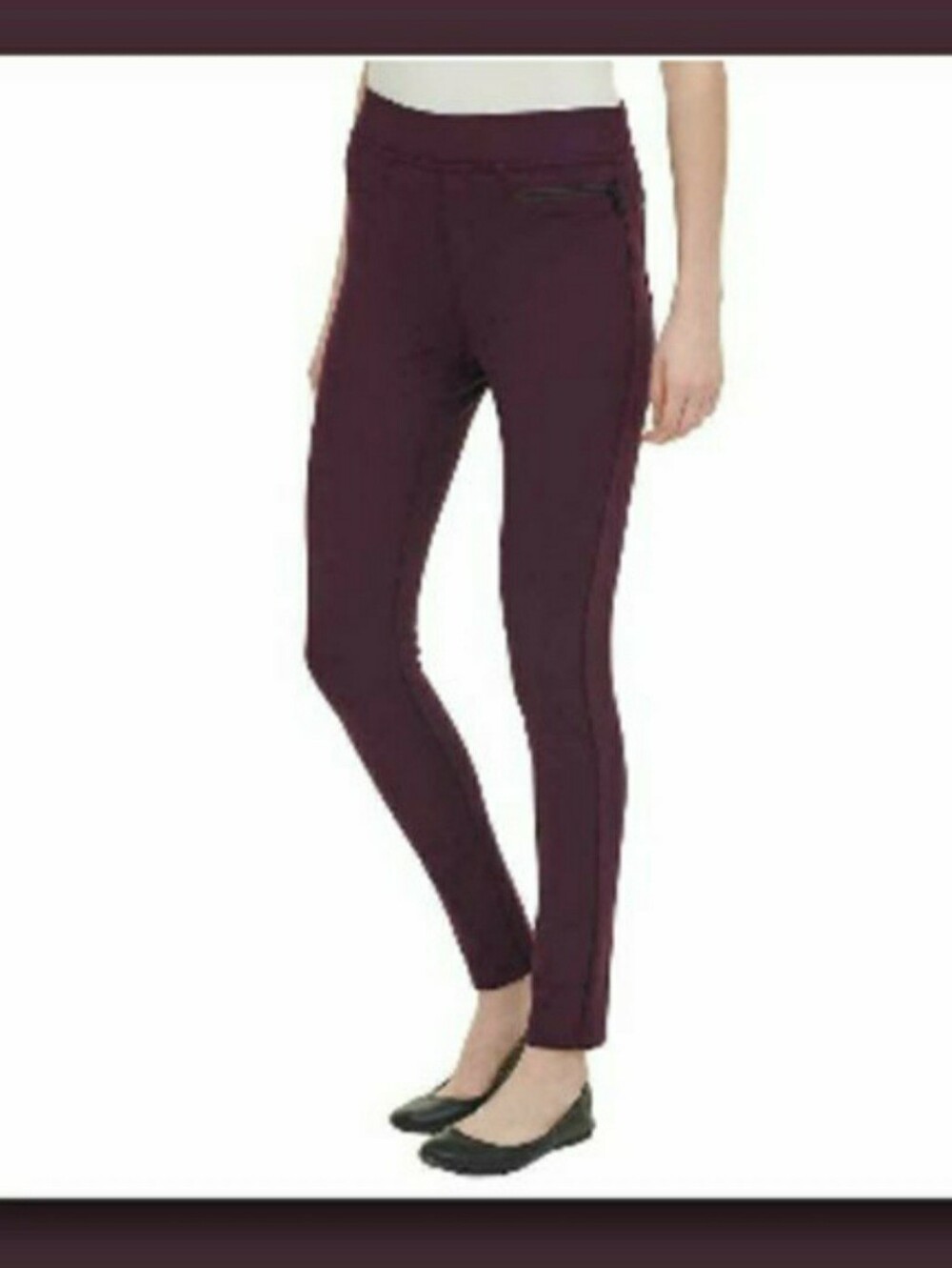 DKNY Jeans Pull On Maroon Pants Size M NWT